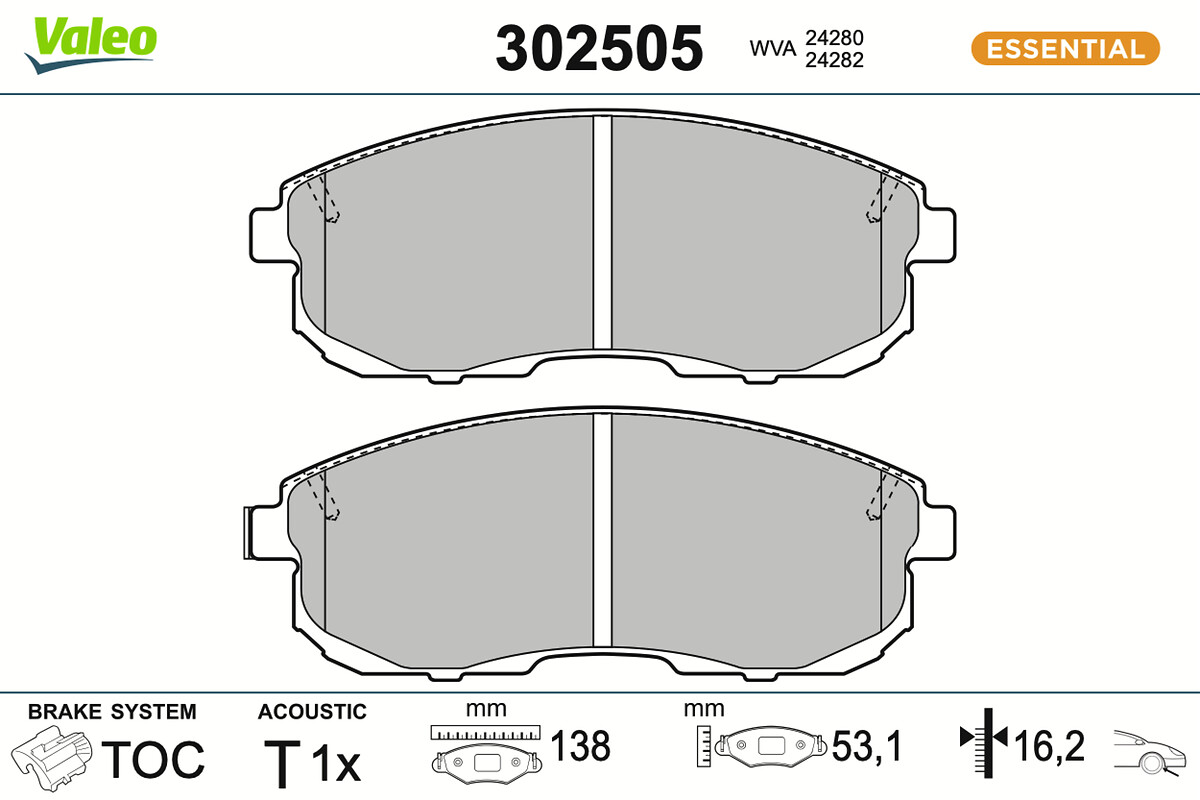Jogo de 4 pastilhas de travão VALEO ref. 302505